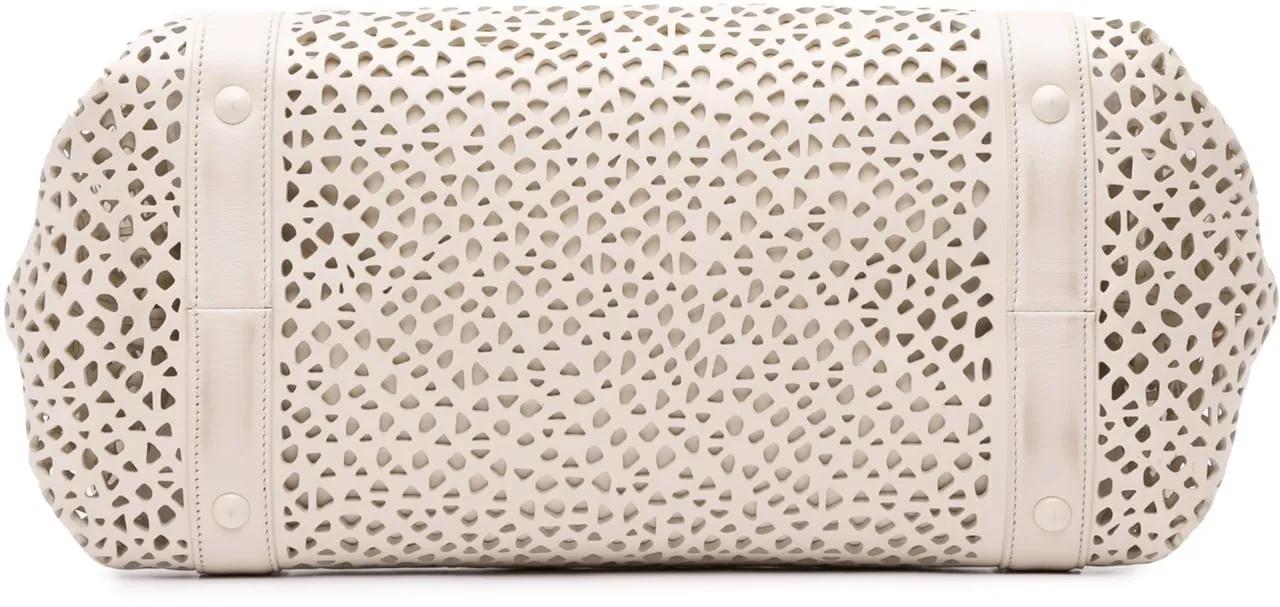 Salvatore Ferragamo Hobo bags 2021 Leather Laser Cut Gancini Sofia in wit