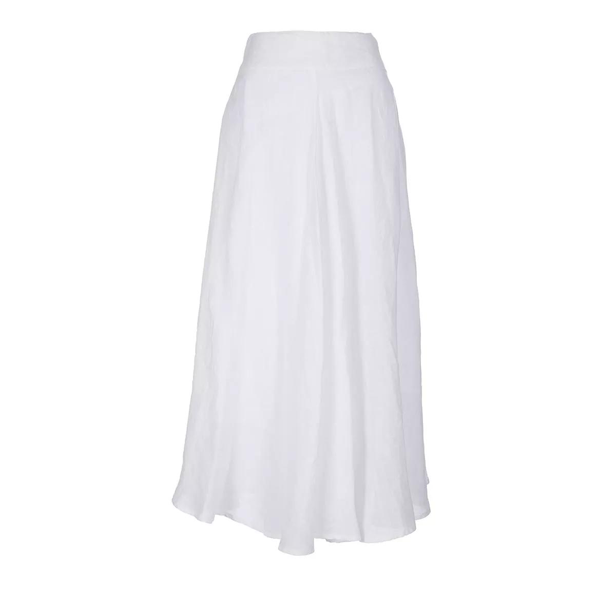 120% Lino - LONG SKIRT - Größe I48 - weiß