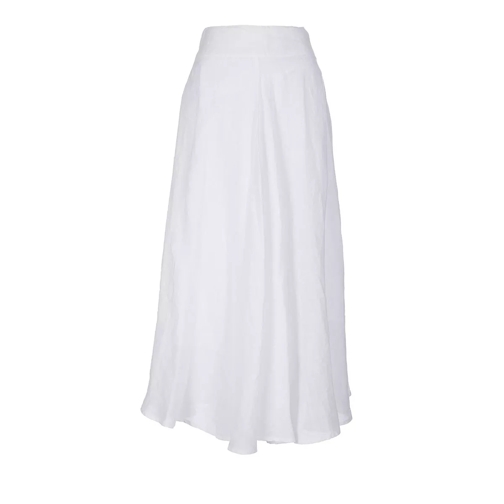 120% Lino LONG SKIRT 000050 WHITE Midi-kjolar