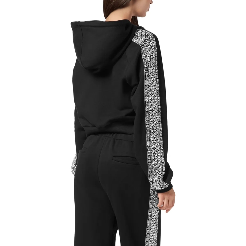Philipp Plein Daunenjacke Kapuzen-Sweatjacket Crystal Verziert schwarz(Image 2)