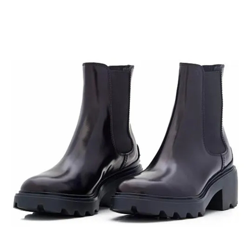 Tod's Patent Leather Platform Chelsea Boots Black Laars