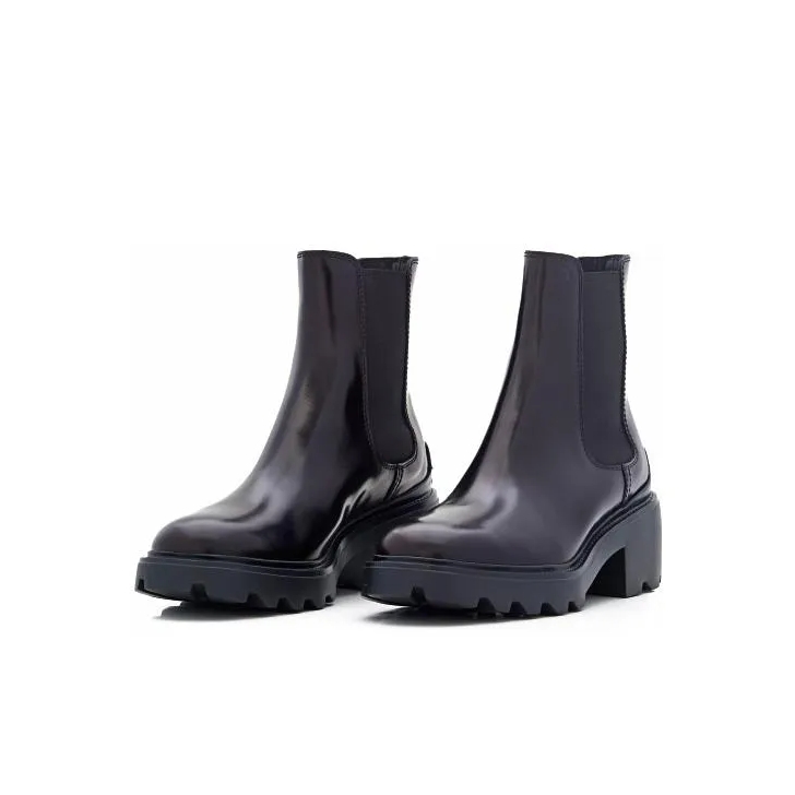 Tod s Patent Leather Platform Chelsea Boots Black Stiefel