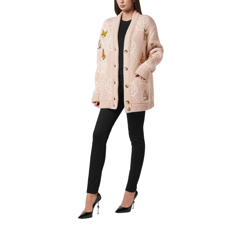 Philipp Plein Rollkragenpullover Cardigan Long beige(Image 2)