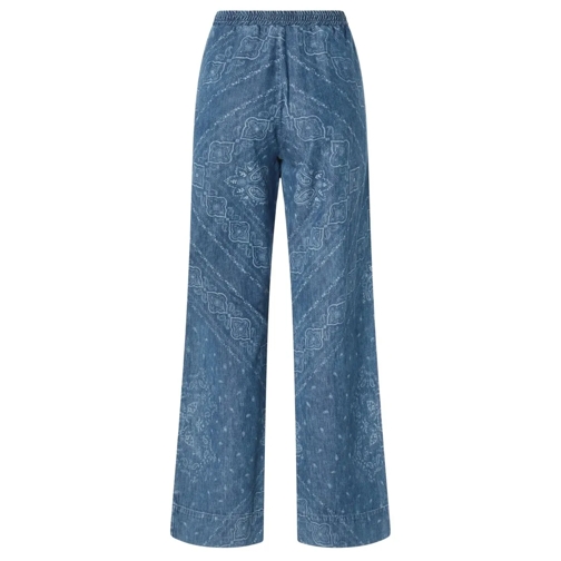 Pinko Jeans Cotton Jeans With Bandana Pattern Blue