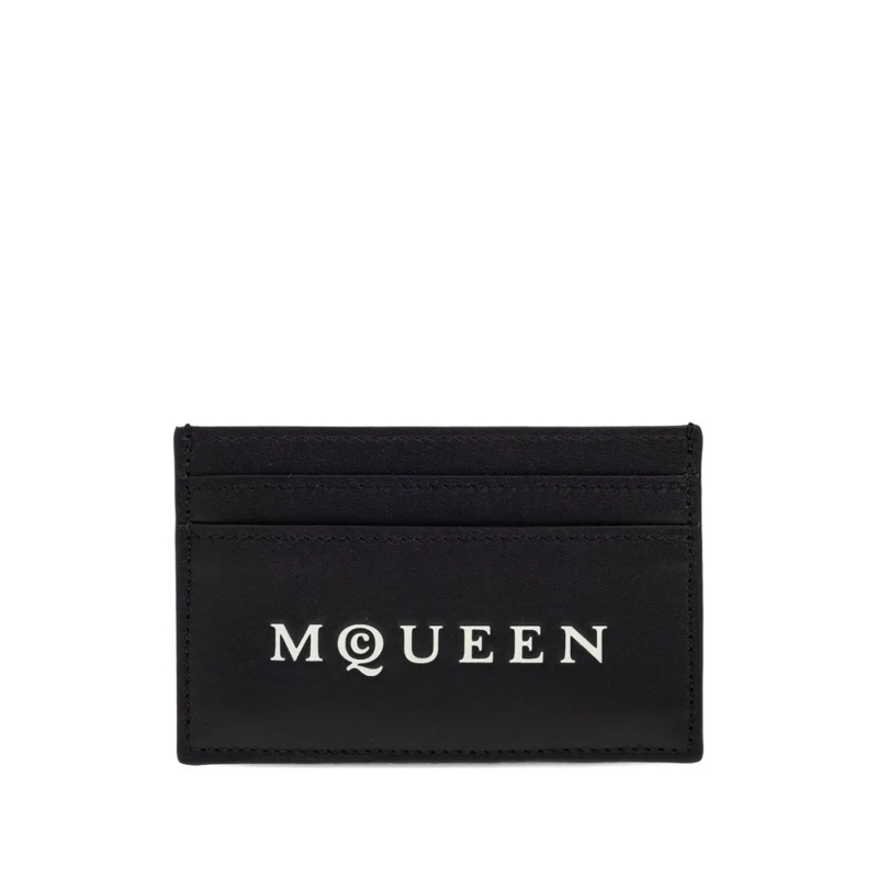 Alexander McQueen Clutch Rectangular Calfskin Leather Clutch With Contrasti Black