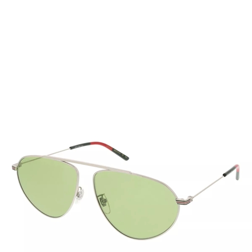 Gucci GG1051S-003 61 Sunglass Man Metal Silver-Silver-Green Sonnenbrille