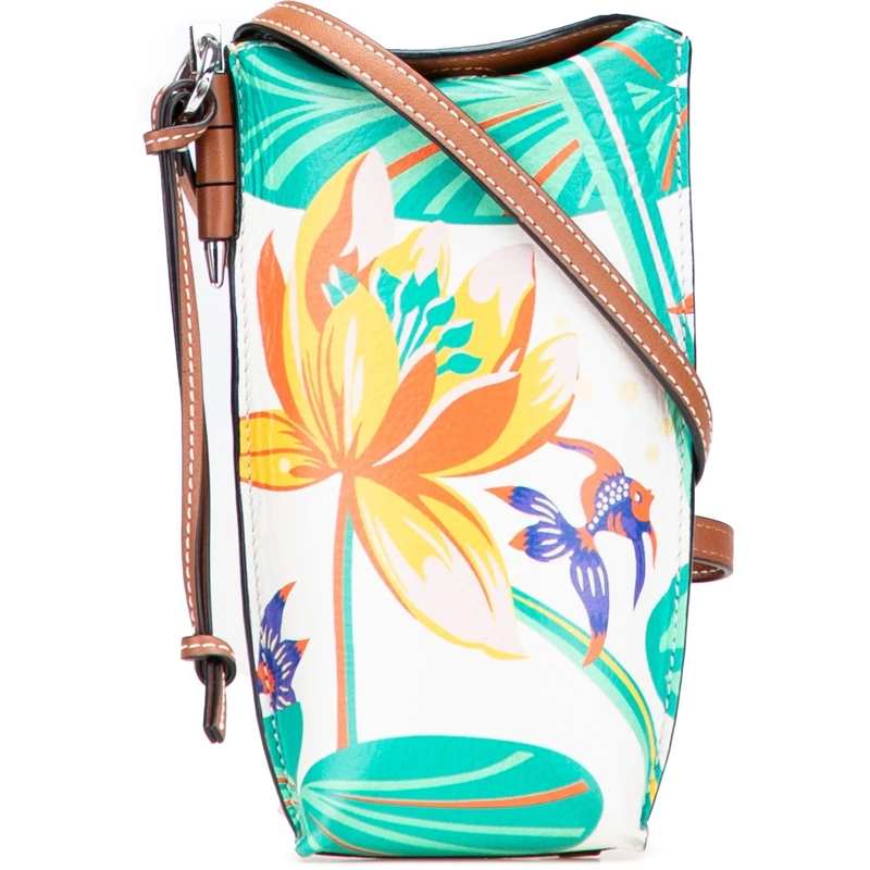 Loewe Schultertasche Paulas Ibiza Leather Waterlily Gate Pocket Crossbo weiß