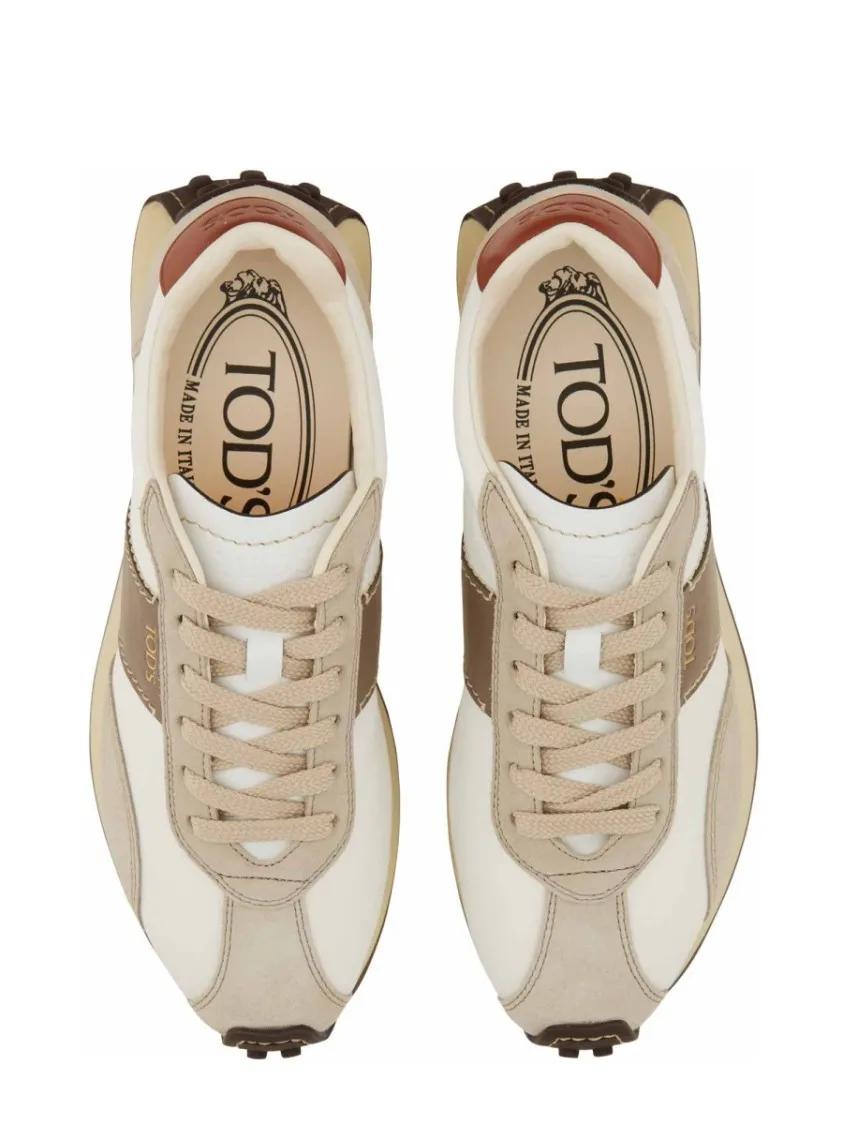 Thumbnail - Tod's Low-Top Sneaker - Leather And Fabric Sneakers - Gr. 39 (EU) - in Beige - für Damen