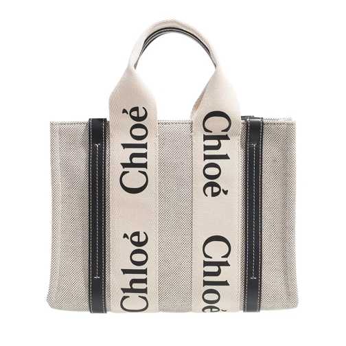 Chloé Woody Handle Bag Beige/Blue Rymlig shoppingväska