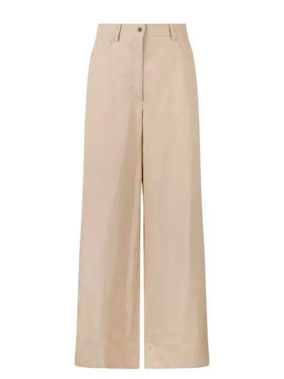 Alberta Ferretti - Linen Blend Palazzo Trousers - Größe 42 -