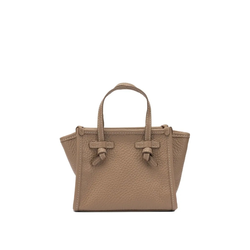 Gianni Chiarini Sac à bandoulière Textured Leather Handbag With Knot Detail Neutrals