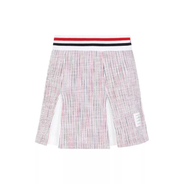 Thom Browne - White Cotton Box Pleated Mini Skirt - Größe 40 - white