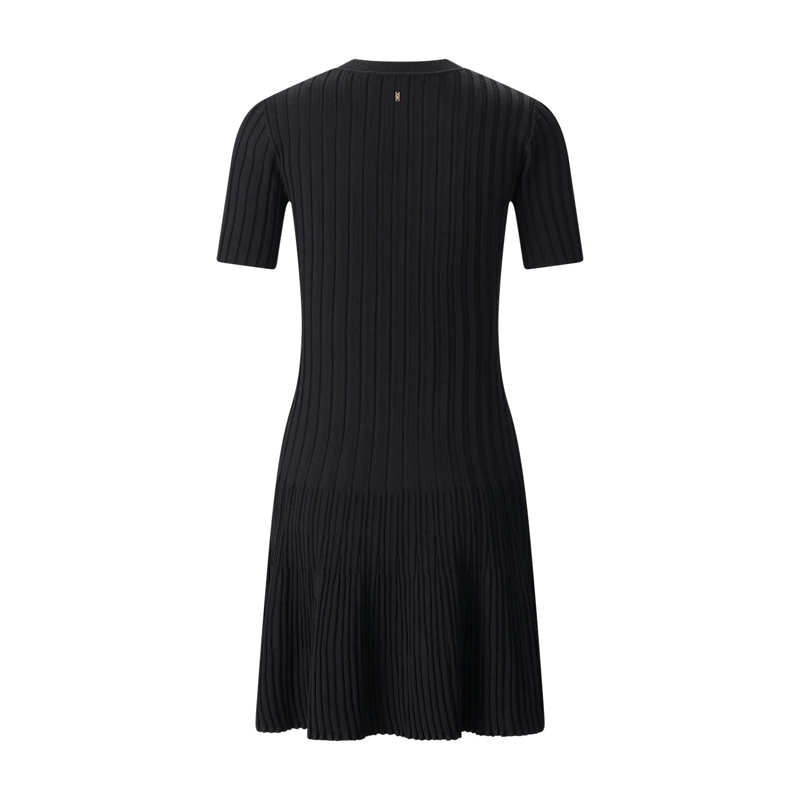 AMI Paris Maxikleid Geripptes Midikleid schwarz(Image 3)