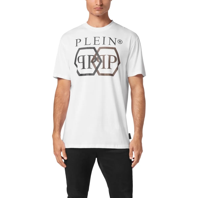 Philipp Plein T-Shirt T-Shirt Hexagon Mit Schmucksteinen weiss(Image 3)