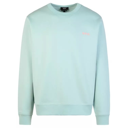 A.P.C. Boxy' Musk Green Cotton Sweatshirt Blue 