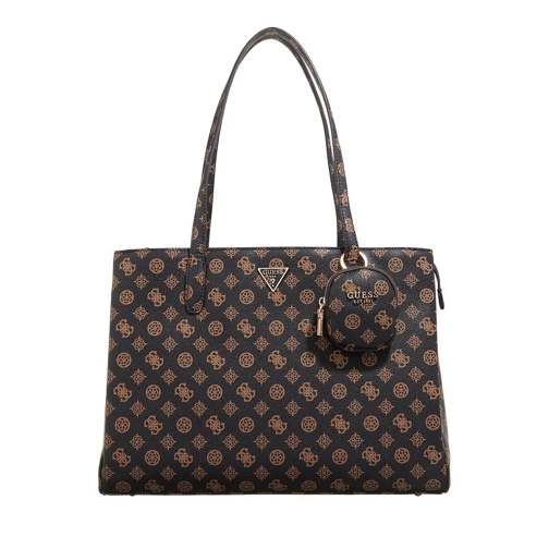 Guess Power Play Tech Tote Mocha Logo Rymlig shoppingväska