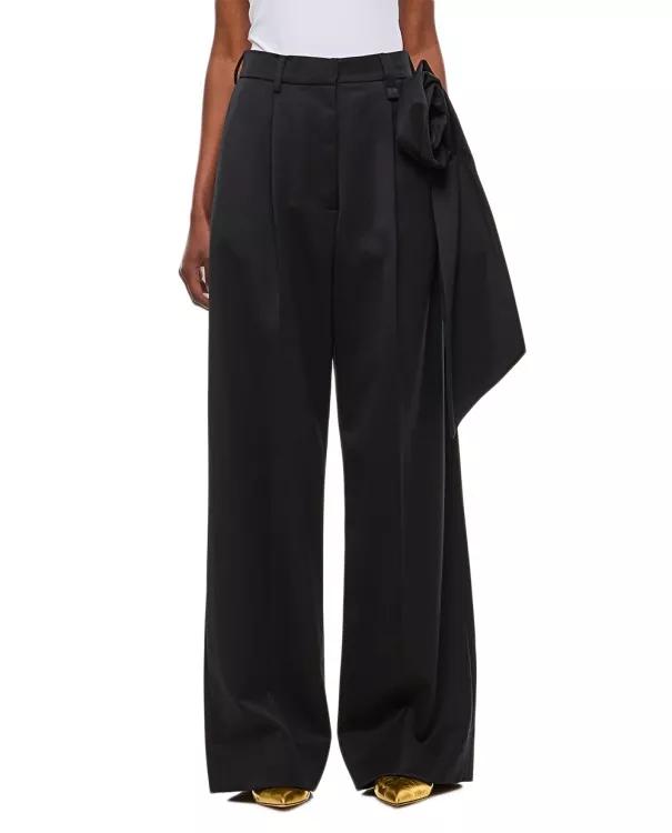 Simone Rocha - Straight Leg Trousers With Pressed Rose - Größe 10 - black