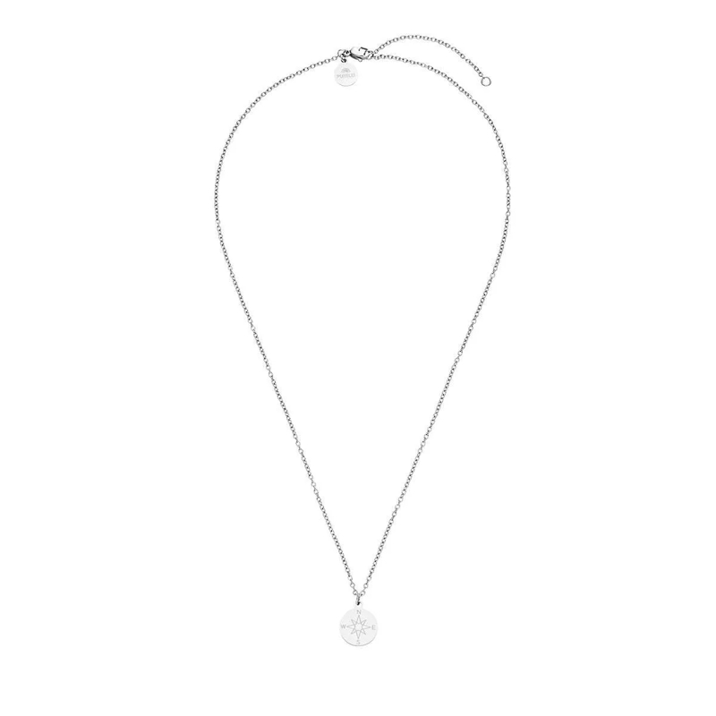 Purelei Mittellange Halskette Halskette Compass silber