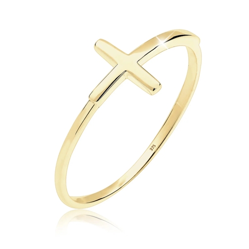 Elli Ring Ring Kreuz Symbol Trend Blogger 375 Gelbgold gold