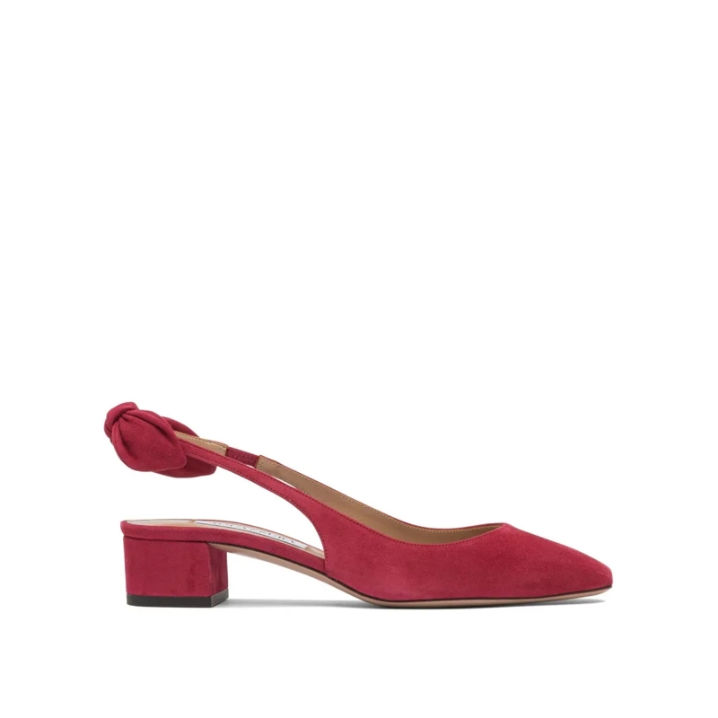 Aquazzura Pumps Red Suede Heeled Pumps Red