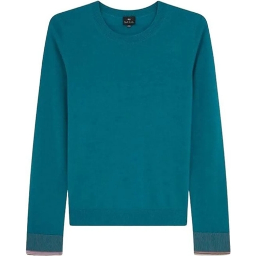 Paul Smith  Pull m�rinos col rond vert Rayures poignets W2R 40 grün