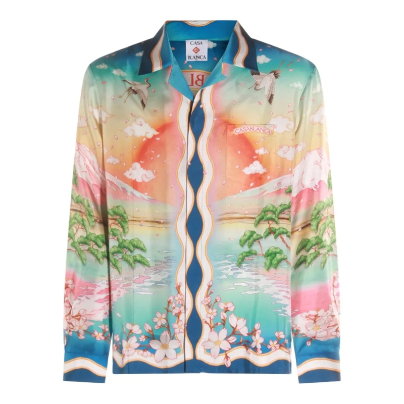 Casablanca Overhemd Scenic Print Long Sleeve Shirt Neutrals