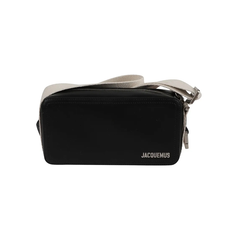 Jacquemus Sac à bandoulière Rectangular Black Leather Cuerda Black