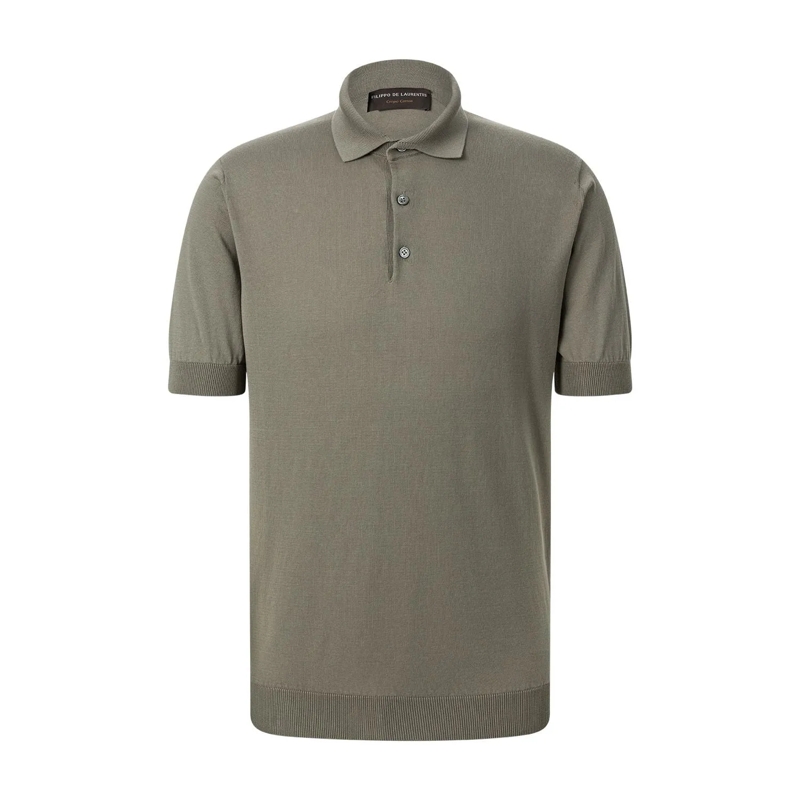 FILIPPO DE LAURENTIIS Poloshirt Poloshirt aus Crêpe-Baumwolle dunkelblau(Image 3)
