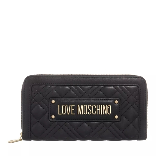 Love Moschino Slg Quilted Nero Portemonnaie mit Zip-Around-Reißverschluss