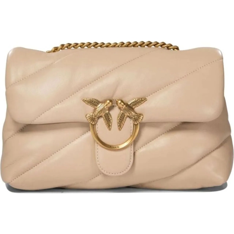Pinko Schultertasche Love Puff Classic Cl Beige-Antique Gold
