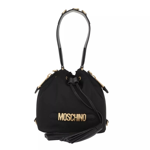 Moschino Logo Bucket Bag Small Black Buideltas