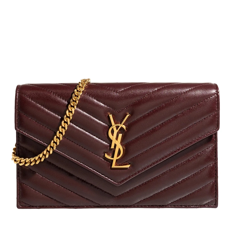 Saint Laurent Wallet On A Chain Ysl Chain Wallet Monogram Hot Wine