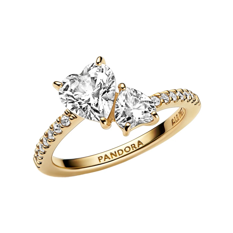 Pandora Bague Double Heart Sparkling  Clear(Image 7)