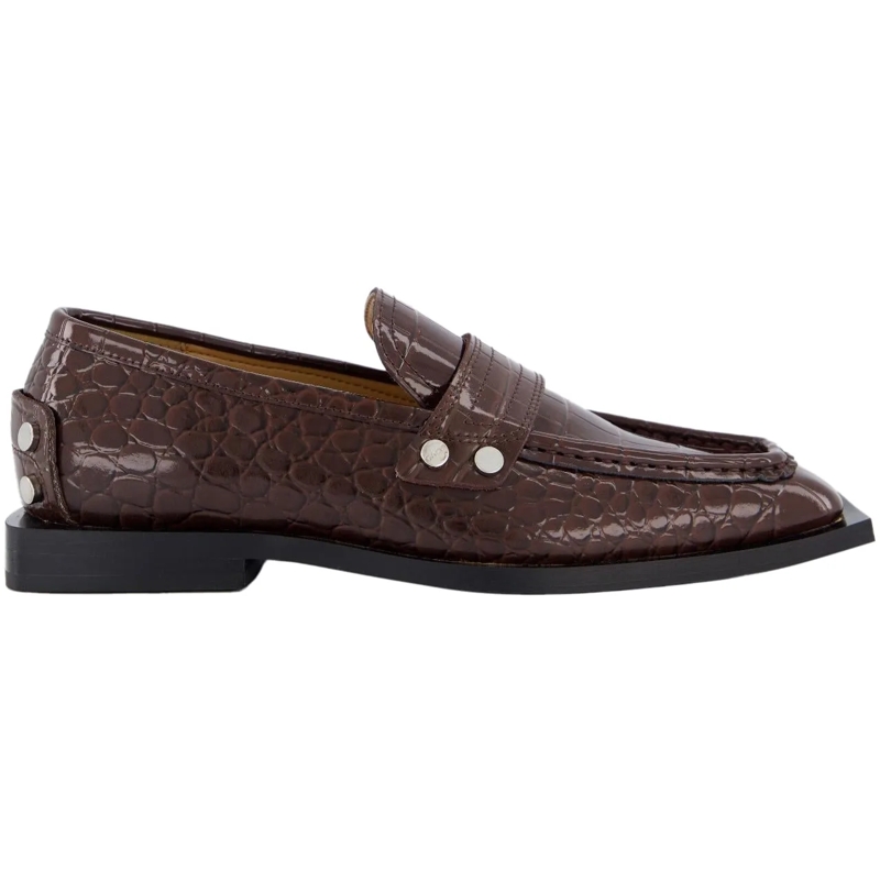 GANNI Loafer Dames Brown Croco Loafers braun