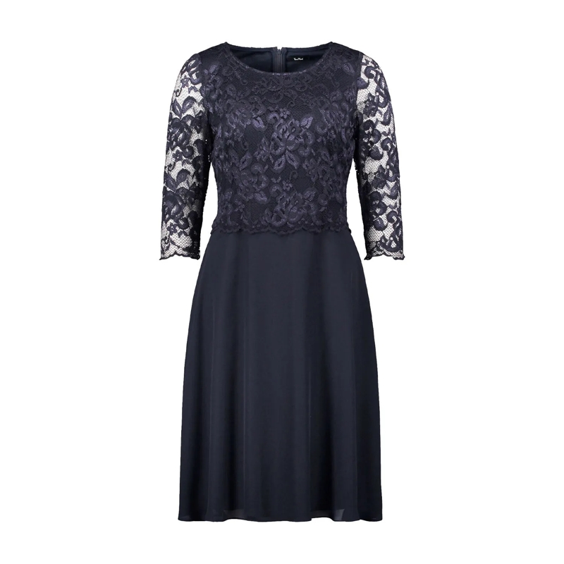 Vera Mont  Kleid mit Spitze Dunkelblau