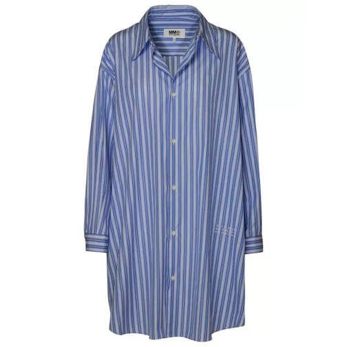 MM6 Maison Margiela Long Striped Cotton Shirt Blue 