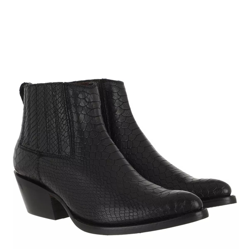 Ash Snake Print Bootie Black Ankle Boot
