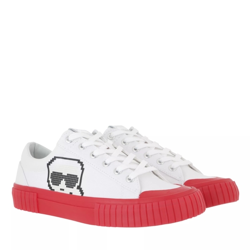 Karl Lagerfeld KAMPUS II Pixel Karl Lo Lace White Canvas w/Red Low-Top Sneaker