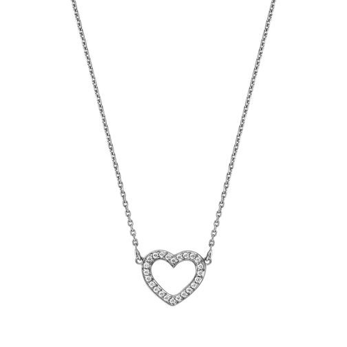 BELORO Necklace Heart Zirconia Silver Collier moyen