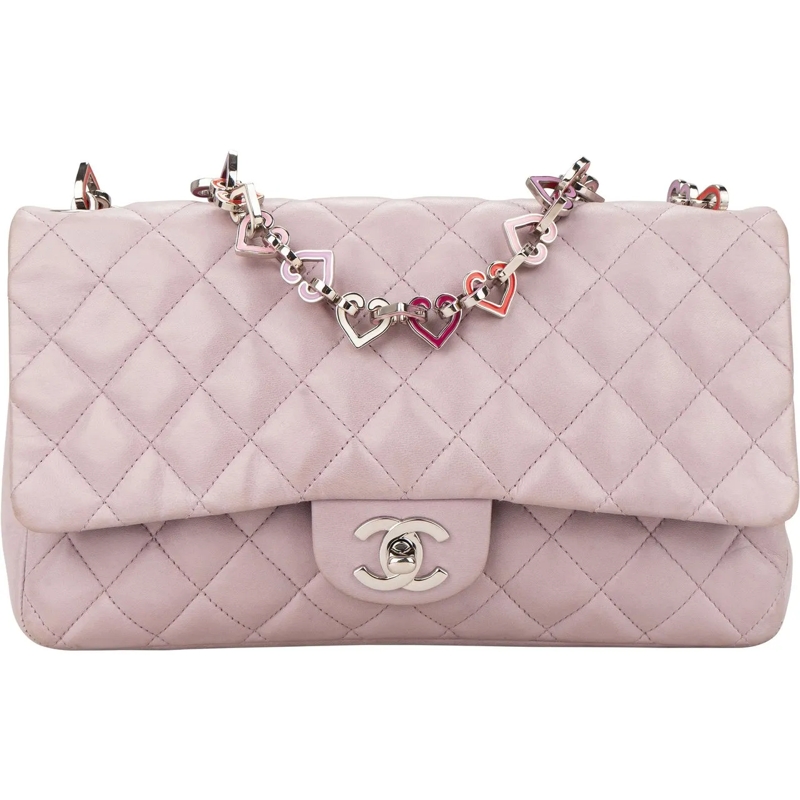 Chanel Schultertasche Chanel Quilted Lambskin Palladium Valentine Heart  mehrfarbig