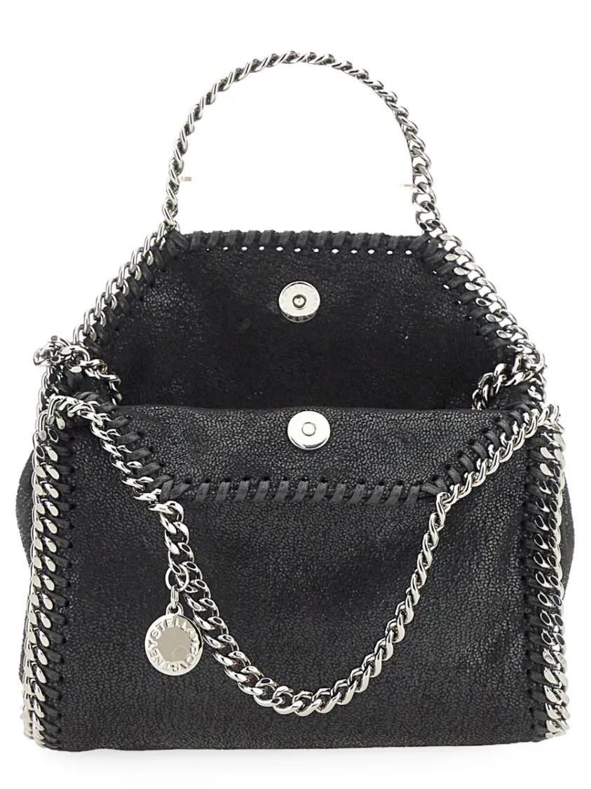Stella Mccartney Hobo bags Textured Black Shoulder Bag in zwart