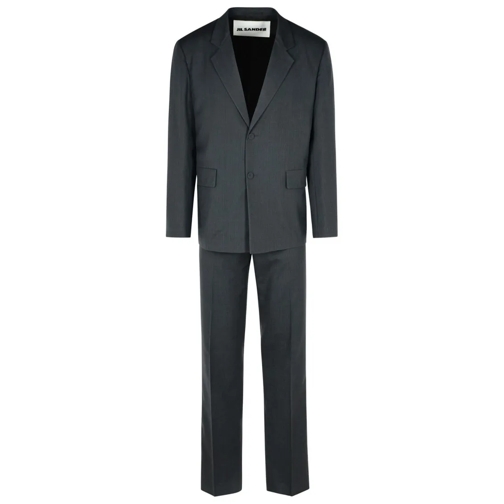 Jil Sander Combinaties van pakken Grey Wool Suit Grey