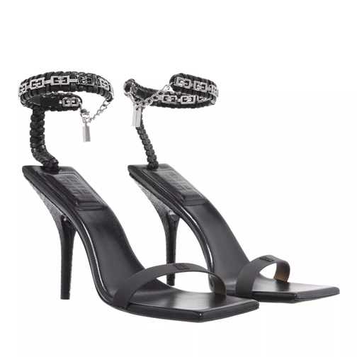 Givenchy G Woven Braided Chain Heel Sandal Black Hög klack