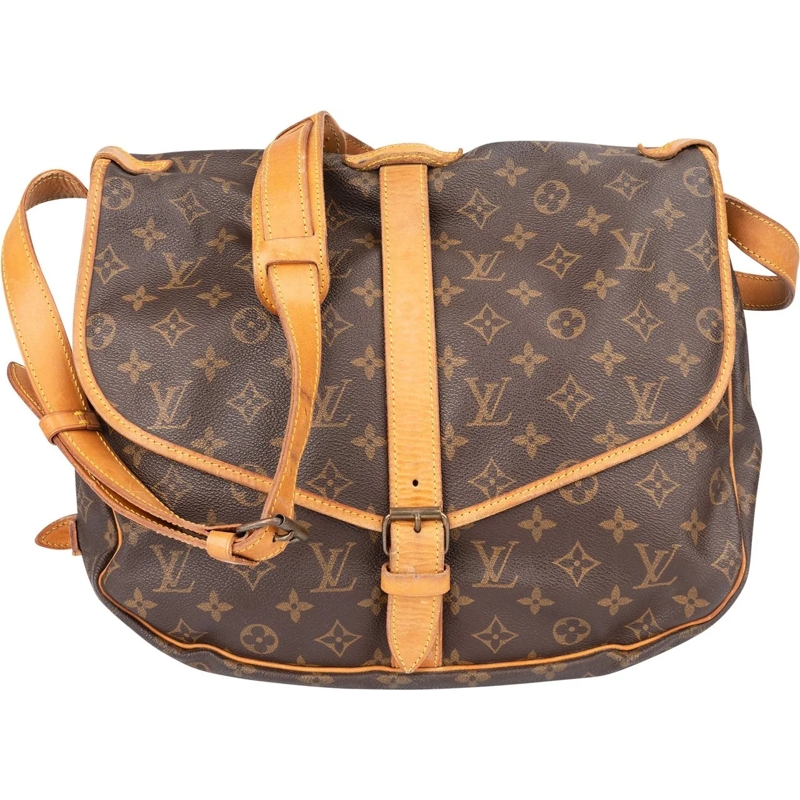 Louis Vuitton Schultertasche Louis Vuitton Canvas Monogram Saumur 35 Crossbody  braun