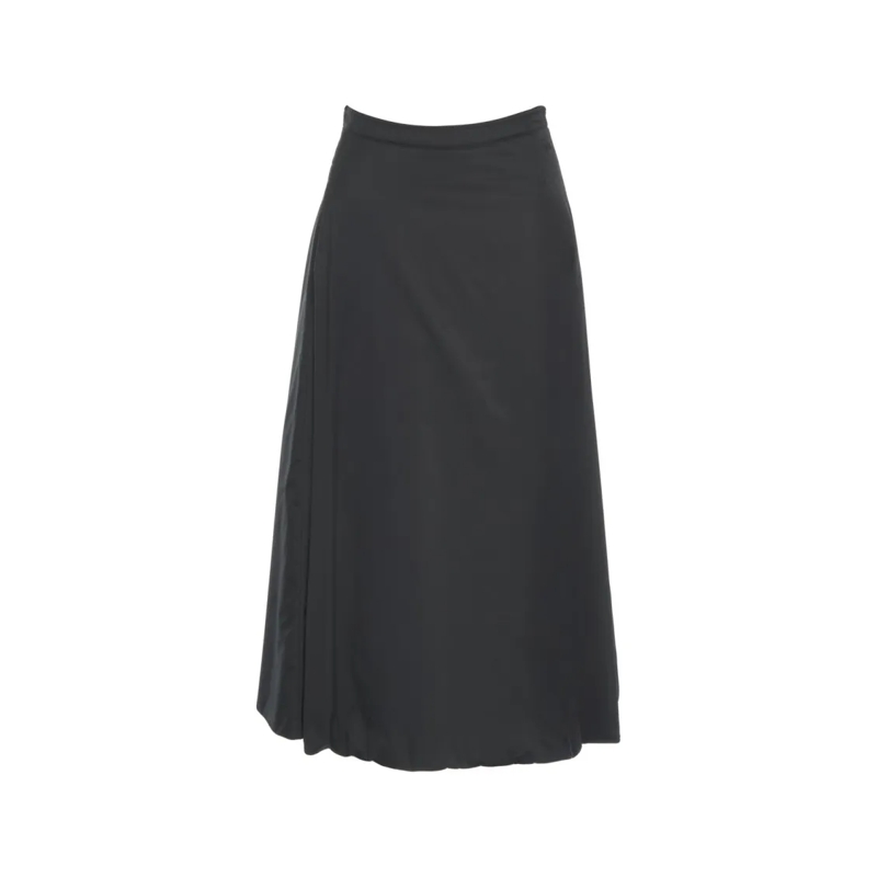 Add Midirok A-Line Midi Skirt Black