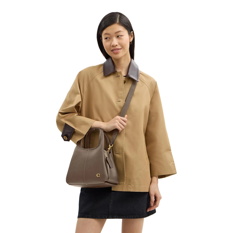 Coach Sac hobo Polished Pebble Leather Lana Shoulder Bag 23 Dark Stone(Image 4)