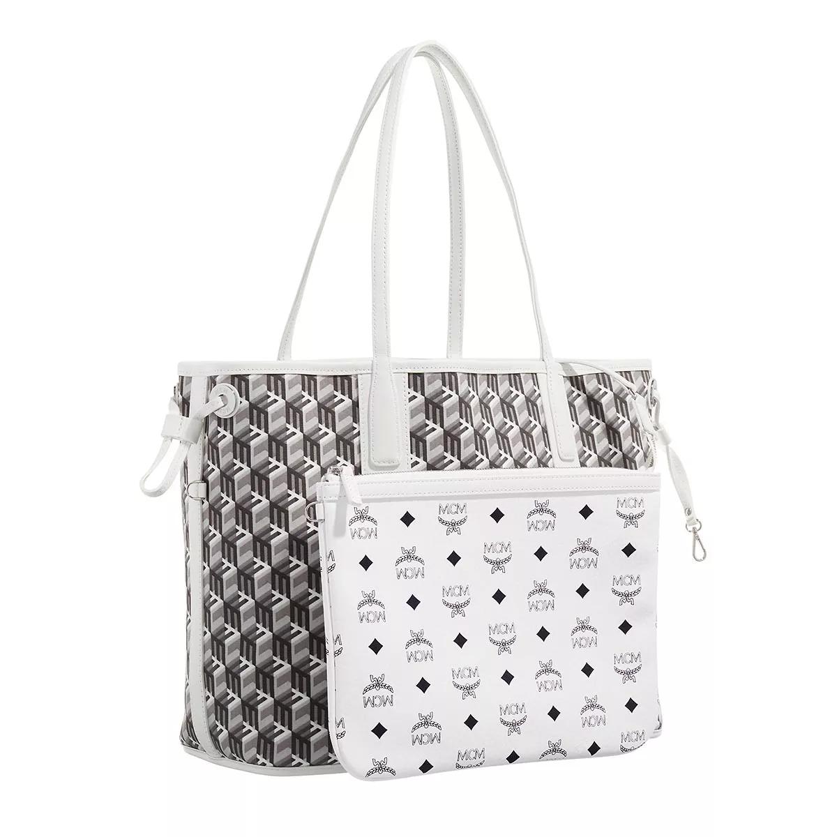 Mcm Liz Reversible Leather Tote Bag - White