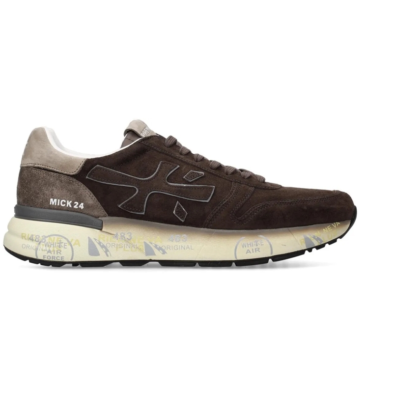 Premiata Low-Top-Sneaker Sneakers Mick in pelle scamosciata marrone blau