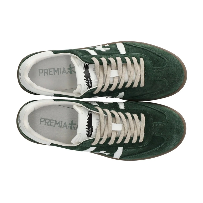 Premiata Low-Top-Sneaker Deep Green Suede Sneakers Red