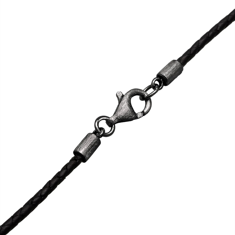 Kuzzoi Mittellange Halskette Halskette Herren Lederkette Stierkopf Oxidiert 925 silber(Image 6)